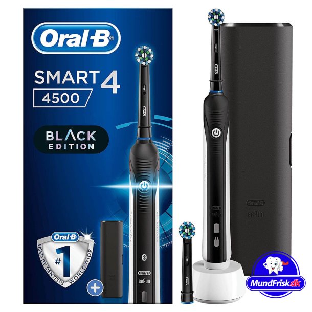 Oral-B Smart 4 4500 El-tandbrste + Rejse-etui + Ekstra Brstehoved Black