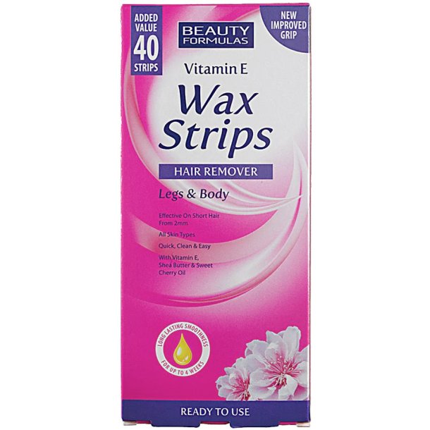 Hrfjerning Voksstrimler Beauty Formulas Cold Wax 40 stk.