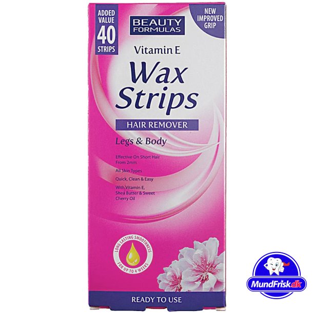 Hrfjerning Voksstrimler Beauty Formulas Cold Wax 40 stk.