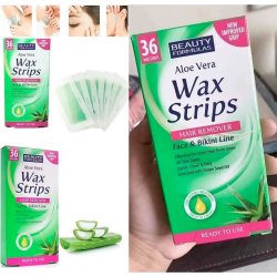 Hrfjerning Voksstrimler Beauty Formulas Face &amp; Bikini Aloe Vera 36 stk.