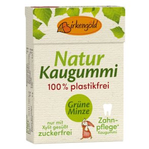 Naturligt Xylitol Tuggummi Birkengold Spearmint GREEN MINT Plastfritt 28g