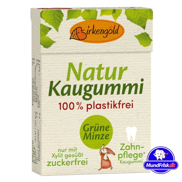 Naturlig Xylitol Tyggegummi Birkengold Spearmint GREEN MINT Plastfri 28g