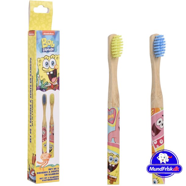 Sponge Bob Bambuszahnb&uuml;rsten f&uuml;r Kinder 2 Stk.
