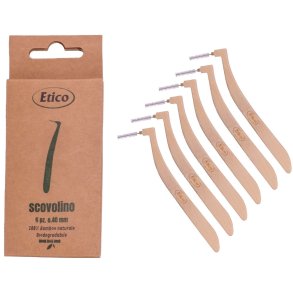 Hllbara rymdborstar Etico 0,40 mm. 6 stycken.