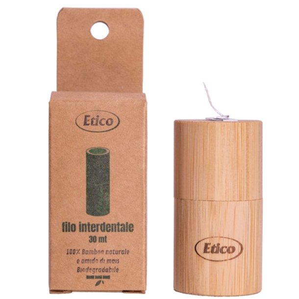 Bredygtig Tandtrd Etico 30 mtr. + Bambus Dispenser