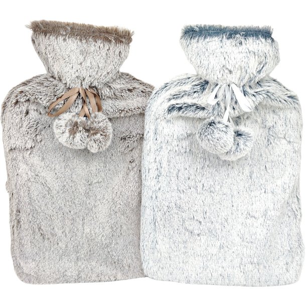 Varmvattenflaska Pls + tofsar 2 ltr.