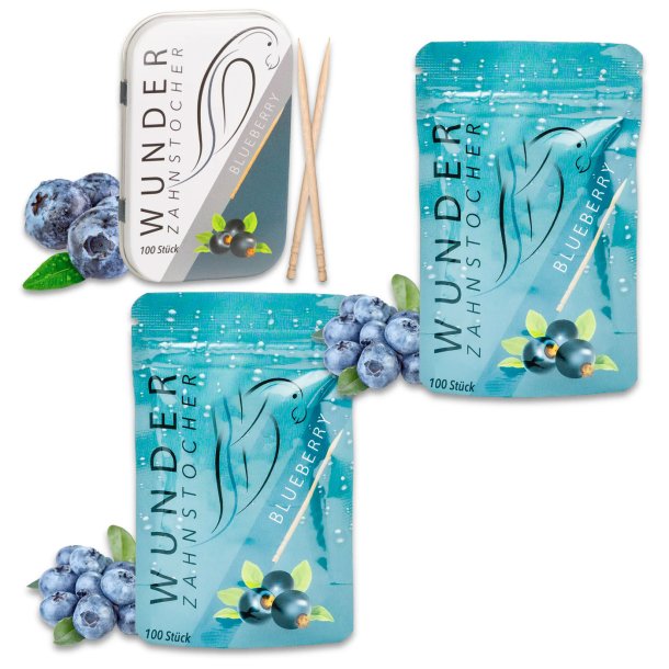 Wunder Tandstikker Med Smag Blueberry Sampak
