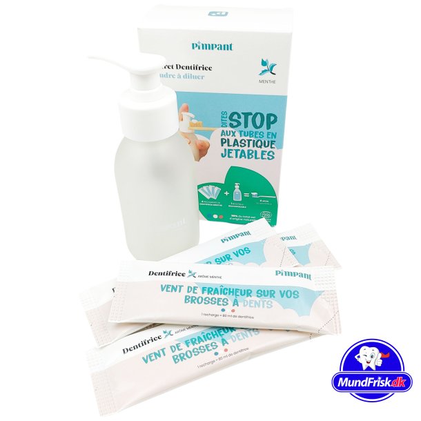 Nat&uuml;rliche Zahnpasta Pimpant Mint Pumpflasche + 4 Nachf&uuml;ller