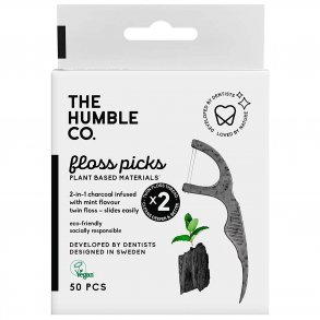 Tandtrdshngslen utan PFAS The Humble Co. Floss Picks CHARCOAL