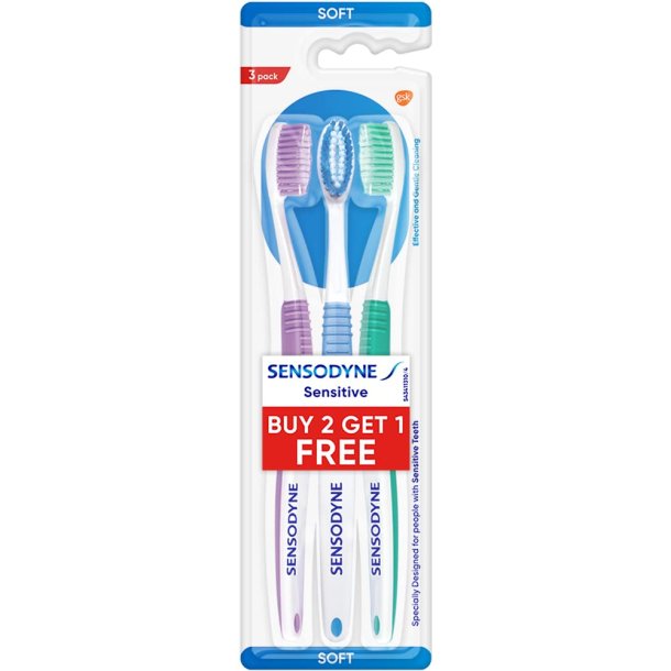 Sensodyne Tandborstar 3 st. Knslig MJUK