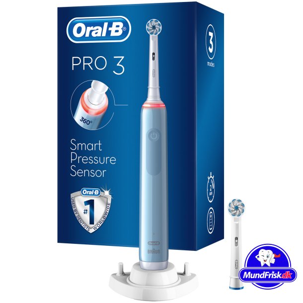 Oral-B Pro 3 3200 Sensitive BL Elektrisk tandborste Extra borsthuvud