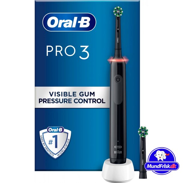 Oral-B Pro 3 3400 CrossAction BLACK El-tandbrste Ekstra Brstehoved
