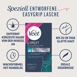 Hrfjerning Veet Expert Bikini &amp; Armpits Kaldvoksstrimler Sensitiv Hud 16 stk.