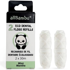 Bredygtig Tandtrd AllBambu Mint Refill 2 x 30 mtr.