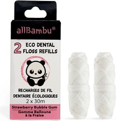 Bredygtig Tandtrd AllBambu Strawberry Refill 2 x 30 mtr.