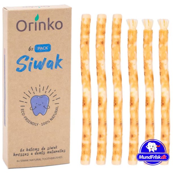 Miswak Pinner 6 stk. ORINKO Siwak Sticks 100% naturlig tannbrste