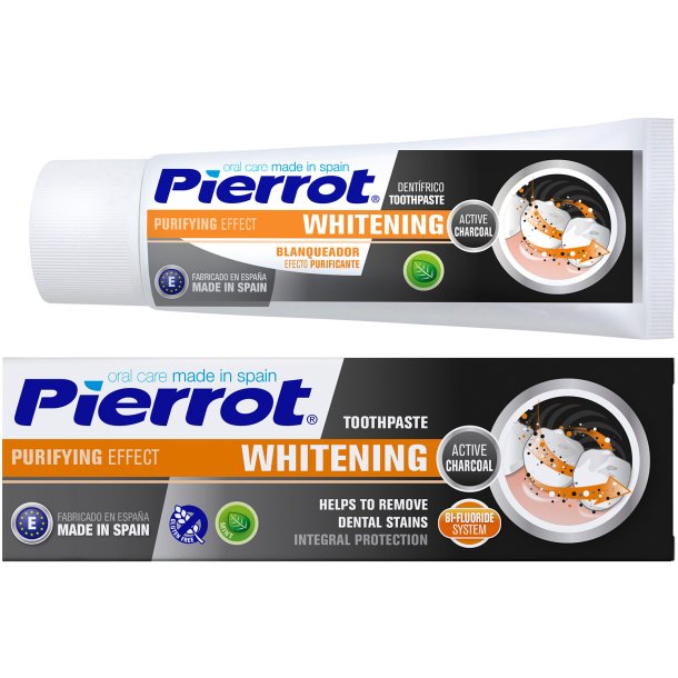 Whitening Tandkrm Pierrot Charcoal 75 ml.