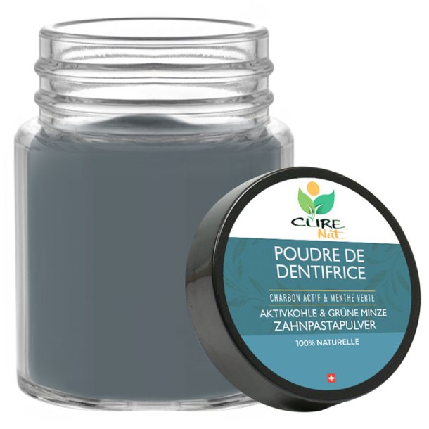Charcoal Tandpasta Pulver CureNat Spearmint 70 gr.
