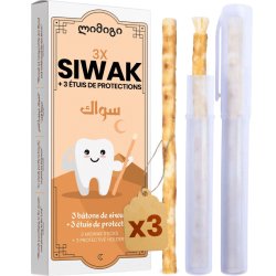 Miswak Sticks 3 Stk. mit Schutzetui ORINKO Siwak Sticks 100% Natürliche Zahnbürste