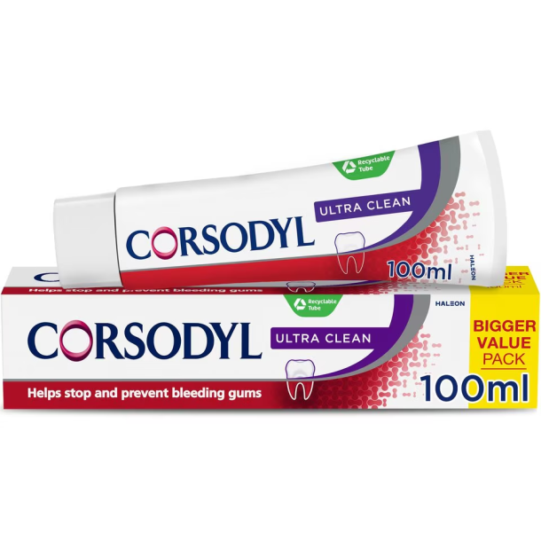 Tandpasta Til Flsomt Tandkd CORSODYL Ultra Clean 100 ml