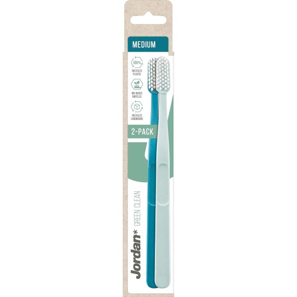 Jordan Tandbrster 2 stk. Green Clean MEDIUM