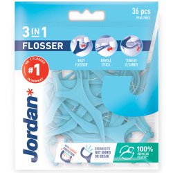 Jordan 3-in-1 Flosser Tandtrds-bjler 36 stk.