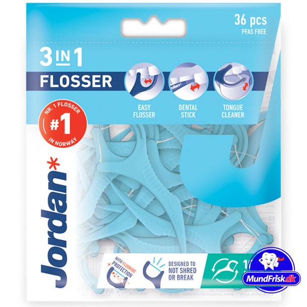 Jordan 3-in-1 Flosser Tandtrds-bjler 36 stk.