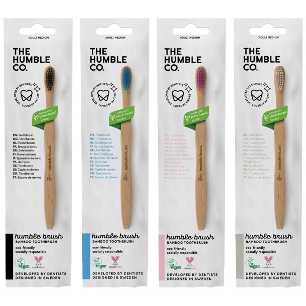 Bamboo Toothbrush Humble Co. Flat Curved Medium 1 st.