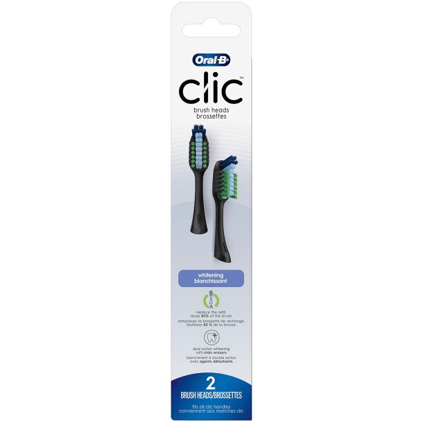 Oral-B CLIC Whitening Tandbrstehoveder Multibenefit Clean 2 stk.