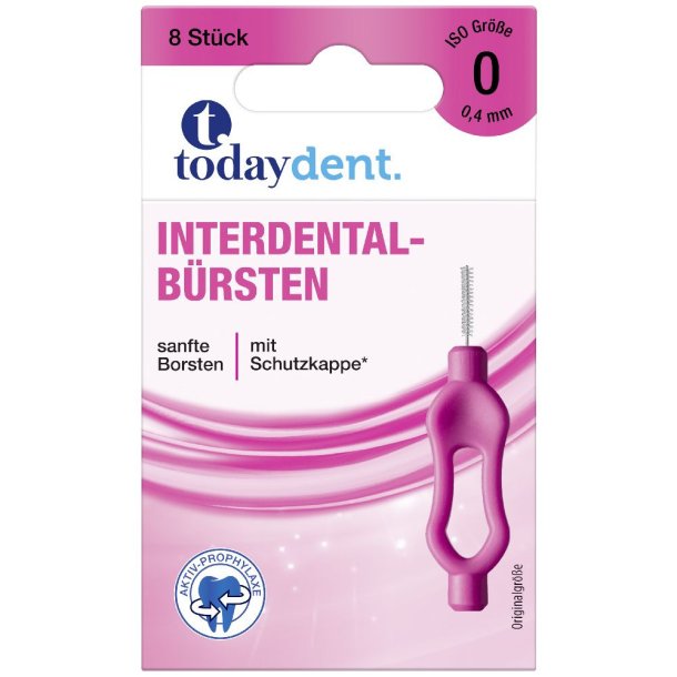Mellemrumsbrster 8 stk. Today Dent 0.4 mm ISO 0 PINK