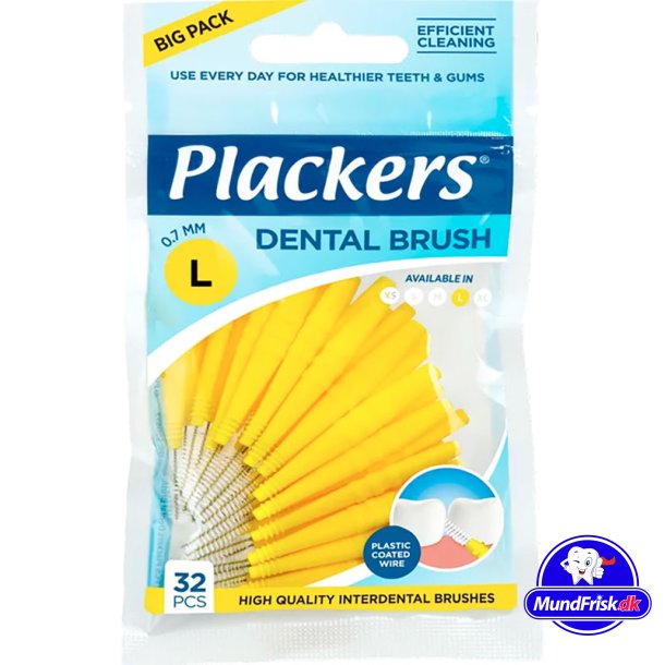 32 stk. Mellemrumsbrster Plackers Dental Brush 0.7 mm ISO 4 GUL