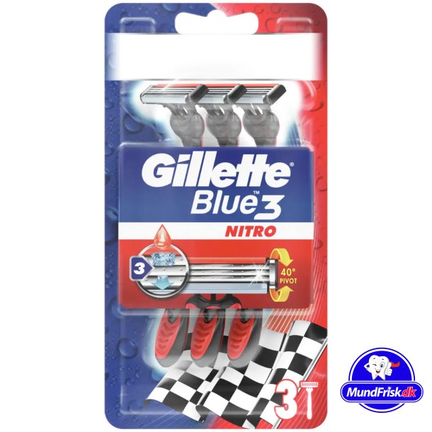 Gillette Blue 3 NITRO Barberskraber 3-pk.