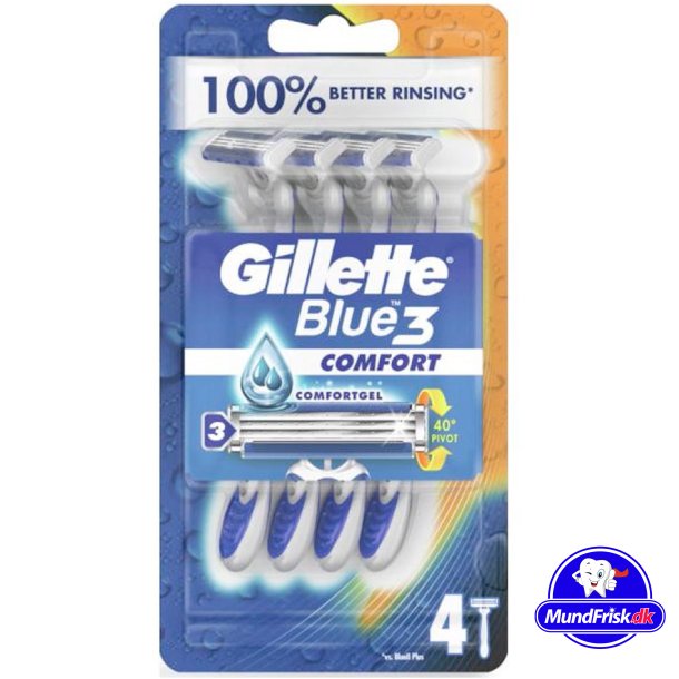 Gillette Blue 3 Comfort Rasierer 4er-Pack.