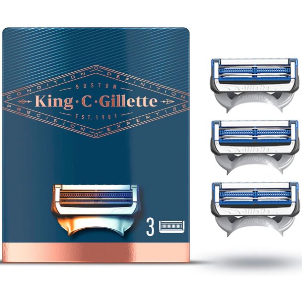 Gillette King C Razor Blades Neck &amp; Cheeks 3-pk.