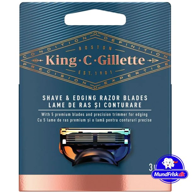 Gillette King C. Barberblade Shave &amp; Edge 3-pk.