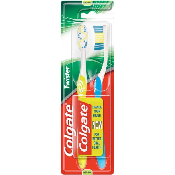Colgate Tandborstar 2 st. Twister Medium