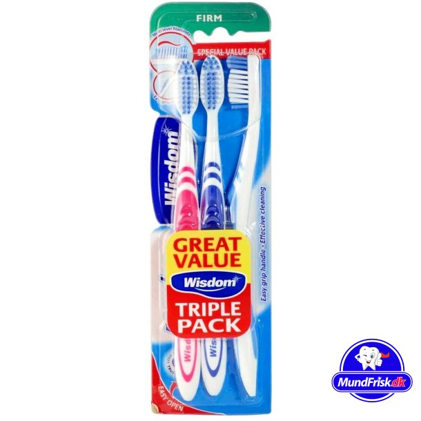 Hrde Tandbrster 3 stk. Wisdom Regular Fresh Firm