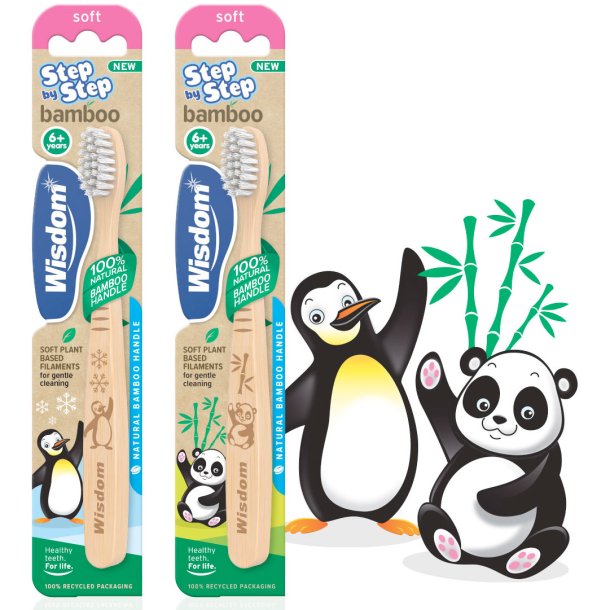 Bambus Brnetandbrste Wisdom Step by Step 1 stk.