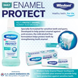 Mundskyl til Emalje WISDOM Enamel Protect Ekstra Fluor 500 ml.