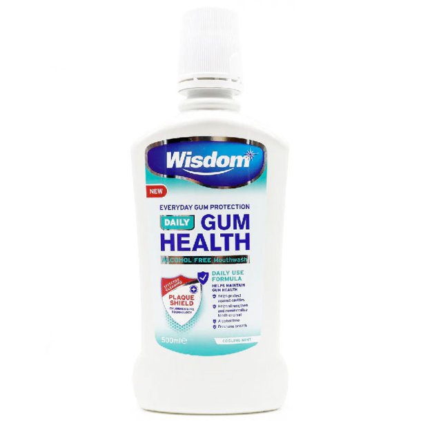 Klorhexidin Mundskyl WISDOM Daily Gum Health 500 ml.