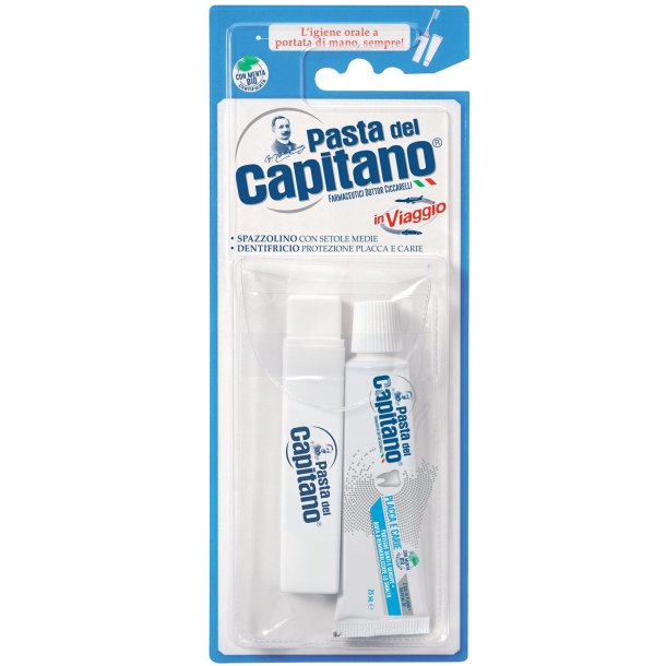 Tandkrm + Resetandborste Pasta del Capitano Travel Kit