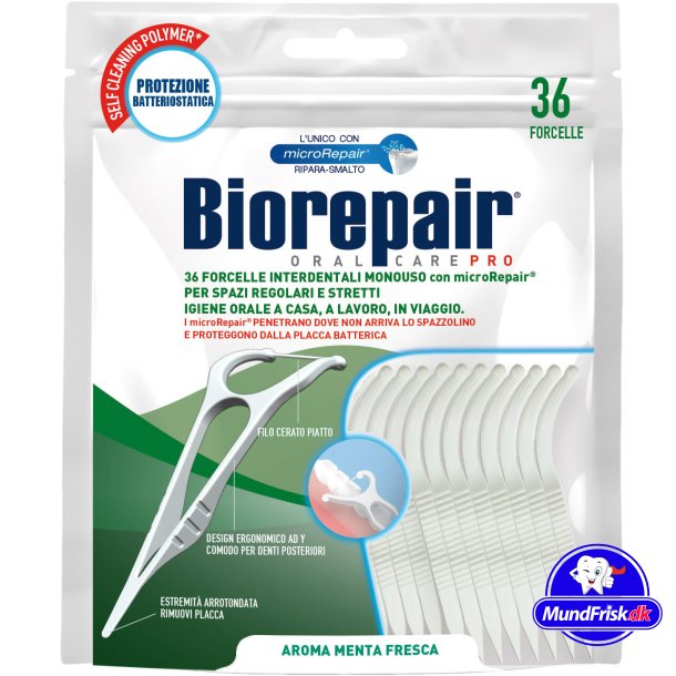 Biorepair Flosser Antibakteriell MicroRepair Zahnseidenklammern 36 Stk.