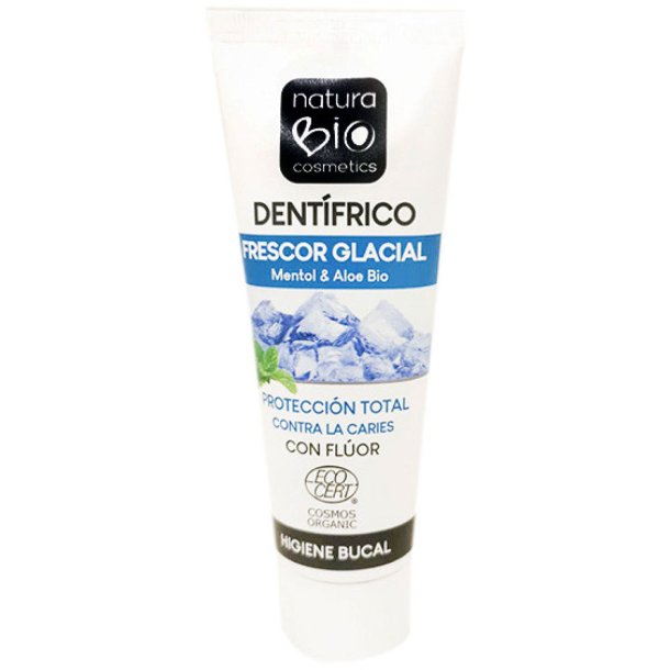 Ekologisk tandkrm Naturabio Glacial Freshness Mint Mentol Fluorid 75 ml.