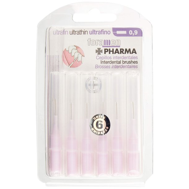 Mellanrumsborstar Foramen Ultra Fine 0,9 mm. 6 st.