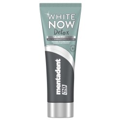 Whitening Tannkrem Mentadent White Now Detox Charcoal 75 ml.