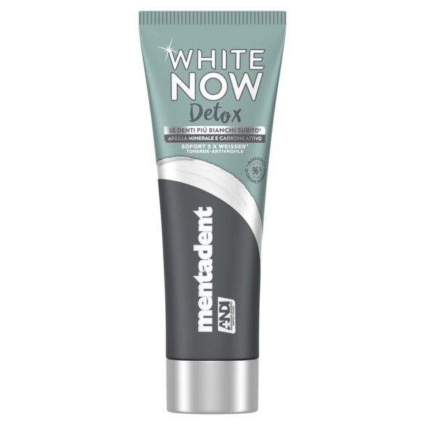 Whitening Tannkrem Mentadent White Now Detox Charcoal 75 ml.
