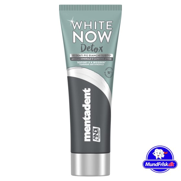 Whitening Zahnpasta Mentadent White Now Detox Charcoal 75 ml.