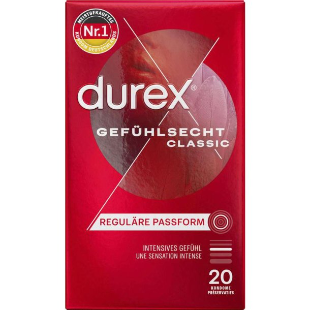 Durex Kondomer 20 st. Klassisk Feel Thin
