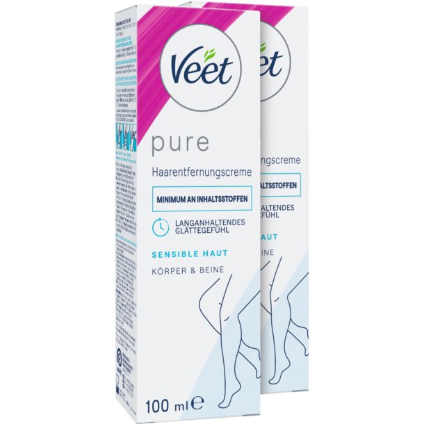  Veet Pure Sensitive Hrfjerningscreme til flsom hud 2 x 100 ml.