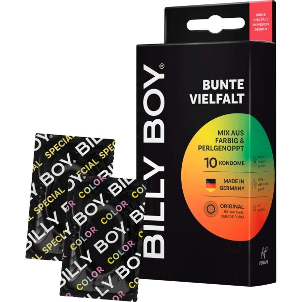 Fargede kondomer Billy Boy Bunte Vielfalt 52 mm. 20 pcs.